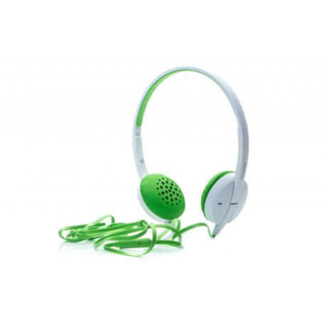 Гарнитура HARPER HN-300 green Проводные / Накладные с микрофоном / Белый-зеленый / 20 Гц - 20 кГц / 115 дБ / Двухстороннее / Mini-jack / 3.5 мм