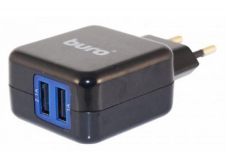 Сетевое зарядное устройство Buro TJ-134B 2.1/1А 2х USB черный