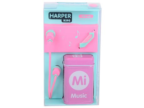 Гарнитура HARPER KIDS HK-66 Pink Проводные / Внутриканальные с микрофоном / Розовый / 17 Гц - 21 кГц / 96 дБ / Двухстороннее / Mini-jack / 3.5 мм