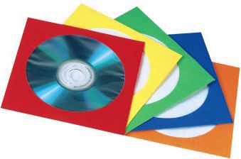 Конверты Hama для CD/DVD бумажные с прозрачным окошком 5 цветов 25шт H-78367