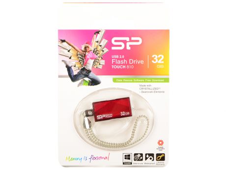 USB флешка 32GB USB Drive (USB 2.0) Silicon Power Touch 810 Red (SP032GBUF2810V1R)