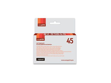 Картридж EasyPrint IH-45 №45 (51645A) для HP Deskjet 930/940/950/960/970/1220, черный