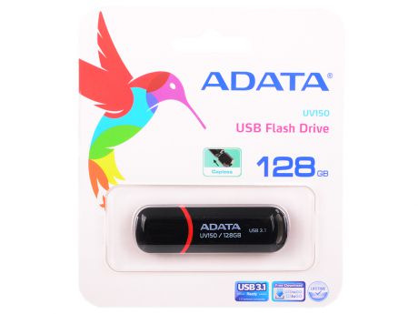 USB флешка A-Data UV150 128GB Black (AUV150-128G-RBK) USB 3.0 / 90 МБ/cек / 40 МБ/cек