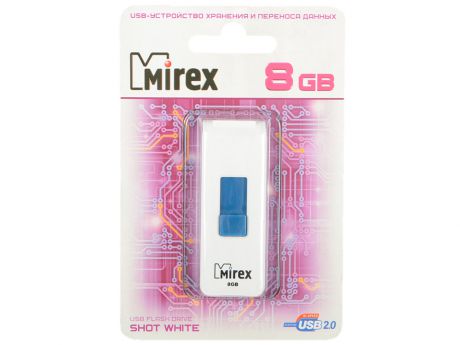 Флешка USB 8Gb Mirex Shot 13600-FMUWST08 белый USB 2.0