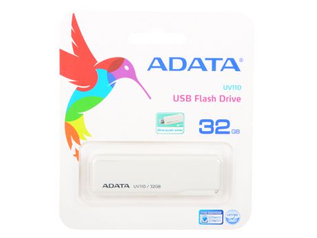 USB флешка A-Data UV110 32GB White (AUV110-32G-RWH) USB 2.0 / 15 МБ/cек / 5 МБ/cек