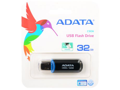 Флешка USB 32Gb A-Data C906 USB2.0 AC906-32G-RBK черный