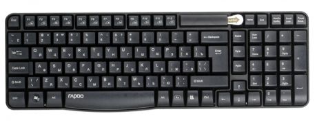 Клавиатура RAPOO E1050 черная беспроводная, 2.4Ghz