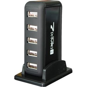 Концентратор USB 2.0 Orient KE-700N+ (7 Port + БП 5V, 1A) Black