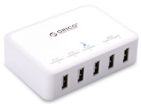 Сетевое зарядное устройство Orico DCAP-5S-WH 5xUSB белый