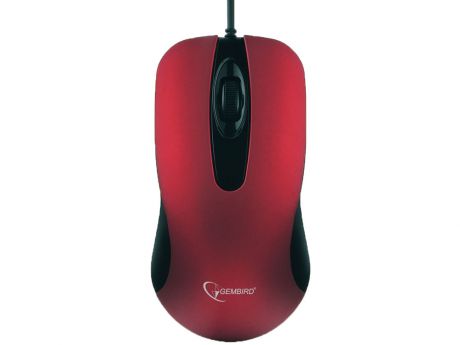 Мышь Gembird MOP-400-R Red USB проводная, оптическая, 1000 dpi, 2 кнопки + колесо