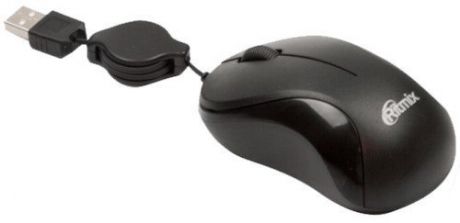 Мышь Ritmix ROM-123 Black USB проводная, оптическая, 1000 dpi, 2 кнопки + колесо