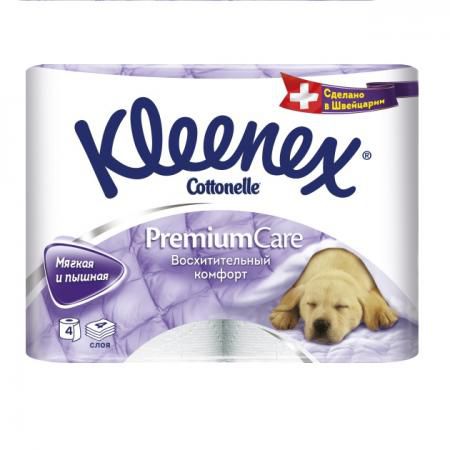 Бумага туалетная Kleenex Премиум Комфорт 4 шт растворяются в воде 4-ех слойная 4284155