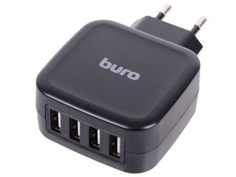 Сетевое зарядное устройство BURO TJ-286B 5А USB черный