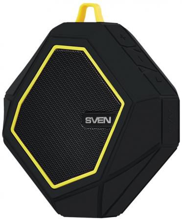 Портативная колонка Sven PS-77 Black Yellow 5 Вт, 120-20000 Гц, Bluetooth, mini Jack, батарея, USB