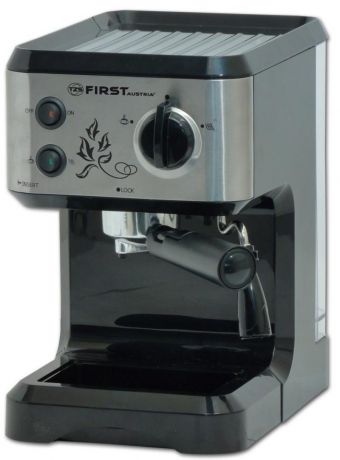 Кофеварка First FA-5476-1, 1050Вт, эспрессо, полуавтомат, капучино, д/молотого, черный