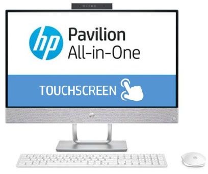 Моноблок HP Pavilion 24-x004ur (2MJ55EA) i5 7400T(3.4) / 8Gb / 1Tb / 23.8" FHD Touch / HD Graphics 630 / DOS / White