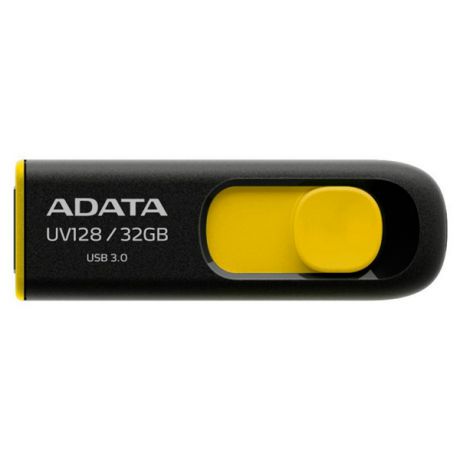 Внешний накопитель 32GB USB Drive ADATA USB 3.1 UV128 черно-желтая выдвижная AUV128-32G-RBY USB 3.1