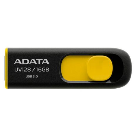 Внешний накопитель 16GB USB Drive ADATA USB 3.1 UV128 черно-желтая выдвижная AUV128-16G-RBY USB 3.1