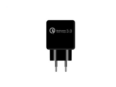 Зарядное устройство USB ORIENT QC-12V1B, Quick Charge 3.0, USB выход: 5В,3.0A или 9В,1.67А или 12В,1.25А, цвет черный