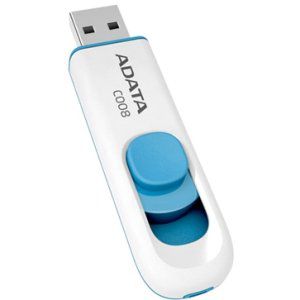 USB флешка A-Data C008 32GB White Blue (AC008-32G-RWE) USB 2.0 / 15 МБ/cек / 5 МБ/cек