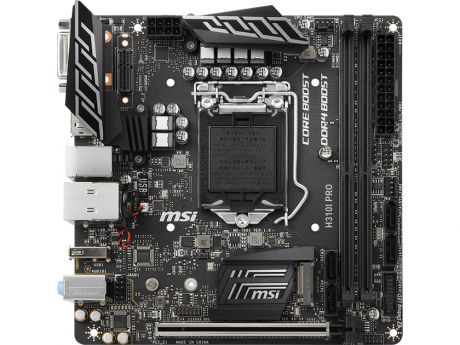 Материнская плата MSI H310I PRO (S1151, H310, 2xDDR4, PCI-Ex16, DVI, DP, SATA III, M.2, GB Lan, USB3.1, mini-ITX, Retail)