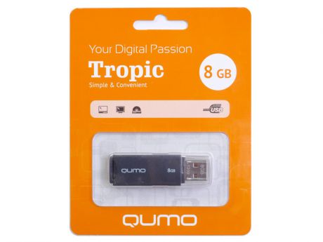 Внешний накопитель 8Gb QUMO Tropic USB2.0 черный QM8GUD-TRP-Black