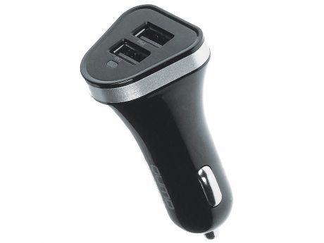 Автомобильное зарядное устройство 3A, 2 USB, 1A+2A черный, кабель Apple 8 pin в комплекте (Charger 0067)