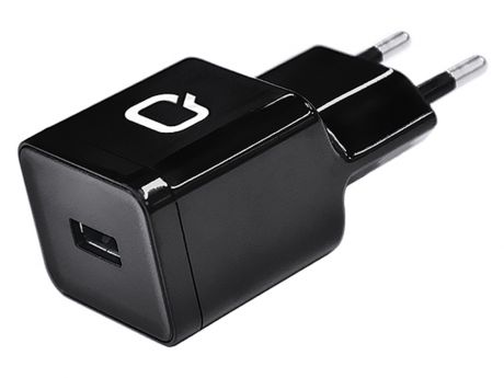 Сетевое зарядное устройство Qumo Energy (Charger 0004), 1 USB, 1A, Apple cable, черный