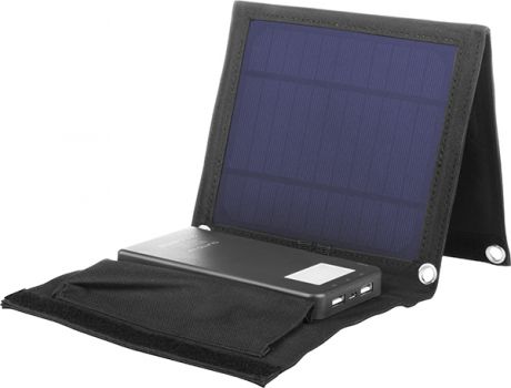 Внешний аккумулятор Qumo PowerAid Camper, 4000 мА-ч, выход 5В 2.1А, вход 5В 2А, солнечная панель 900 мА