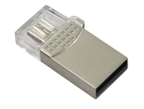 USB флешка Qumo Keeper 16GB Silver (QM16GUD-Keep) USB 2.0, microUSB