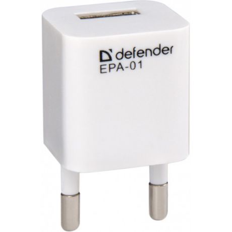 Сетевое зарядное устройство DEFENDER EPA-01 — 1 порт USB, 5V/1A, PB