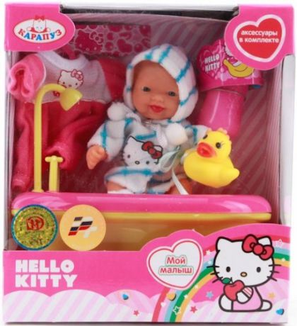 Пупс Карапуз Hello Kitty в ванночке с аксессуарами 10см U536-Н43012