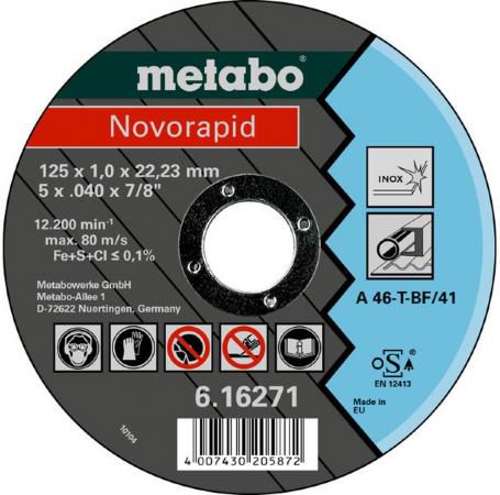 Отрезной круг Metabo Novorapid 125x1мм A46T Inox 617020000