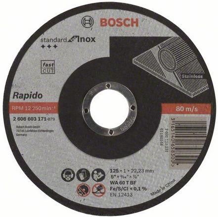 Отрезной круг Bosch Standard 125х1мм SfI прямой по нержавейке 2608603171