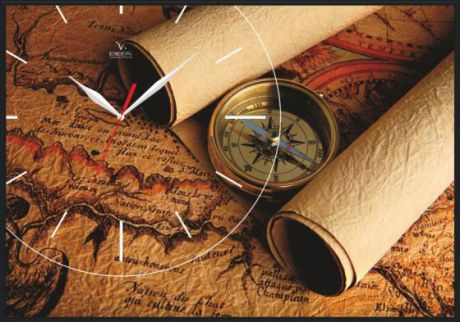 Часы-картина Вега КП-2 Карта пенокартон 350х500
