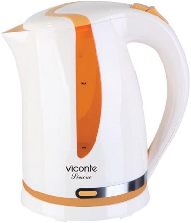 Чайник Viconte VC-3268 Белый/оранжевый 2200 Вт, 1.8 л, пластик