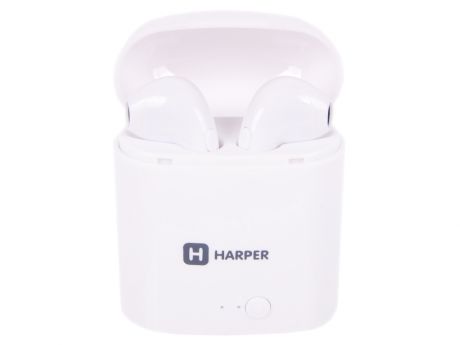 Наушники (гарнитура) HARPER HB-508 white Беспроводные / Внутриканальные с микрофоном / Белый / 20 Гц - 20 кГц / до 3 ч / Bluetooth, Micro-USB