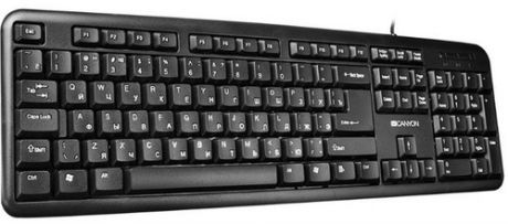 Клавиатура CANYON CNE-CKEY01 USB Black проводная, 104 клавиши