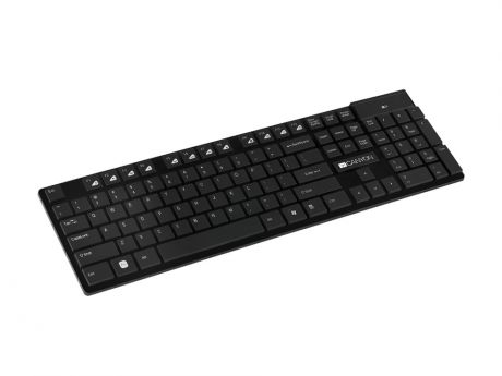 Клавиатура CANYON CNS-HKBW2 (2.4GHZ wireless keyboard, 104 keys, slim design, chocolate key caps, RU layout, Black)