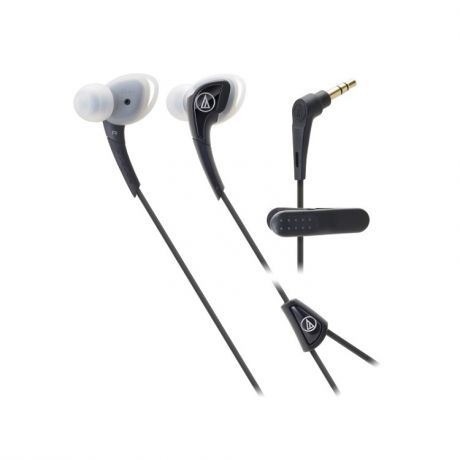 Наушники AUDIO-TECHNICA ATH-SPORT2 BK Black Проводные / Внутриканальные / Черный / 15 Гц - 24 кГц / 100 дБ / Mini-jack / 3.5 мм