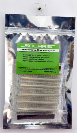 Спички охотничьи Solaris S6104 85мм в чехле 18шт