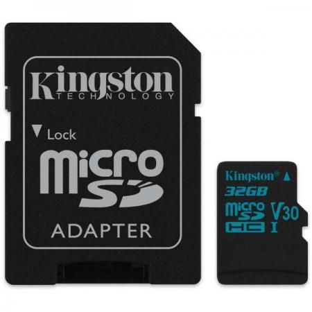 Карта памяти MicroSDXC 32GB Kingston Class UHS-I U3 V30 Canvas Go + адаптер [SDCG2/32GB]