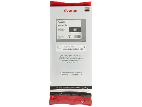 Картридж Canon PFI-207 BK для плоттера iPF680/685/780/785. Чёрный. 300 мл.