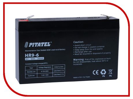 Аккумулятор для ИБП Pitatel HR9-6 6V 9Ah