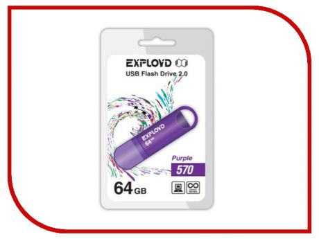 USB Flash Drive 64Gb - Exployd 570 EX-64GB-570-Purple