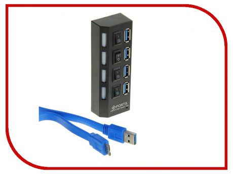 Хаб USB Luazon 4-ports 1404147