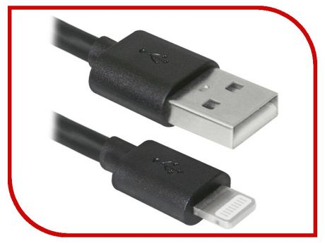 Аксессуар Defender USB AM -Lightning M 3m ACH01-10BH Black 87467