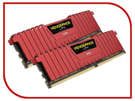 Модуль памяти Corsair Vengeance LPX Red DDR4 DIMM 2666MHz PC4-21300 CL16 - 32Gb KIT (2x16Gb) CMK32GX4M2A2666C16R