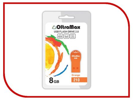 USB Flash Drive 8Gb - OltraMax 210 OM-8GB-210-Orange