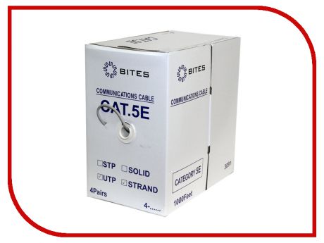 Сетевой кабель 5bites UTP / STRANDED / 5E / 24AWG / CCA / PVC / 305M UT5725-305A